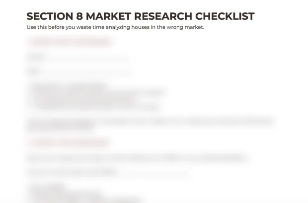 Section 8 Market Research Checklist preview