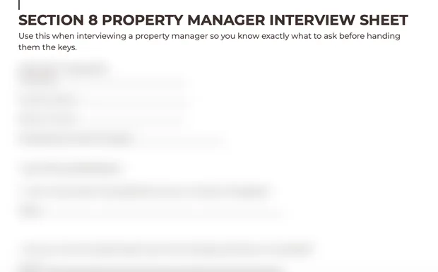 Property Manager Interview Sheet preview